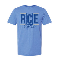 RCE TIGERS - SOFTSTYLE TSHIRT - HEATHER BLUE