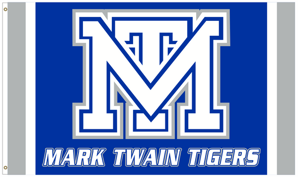 Mark Twain Tigers 3' x 5' Blue "MT" Flag